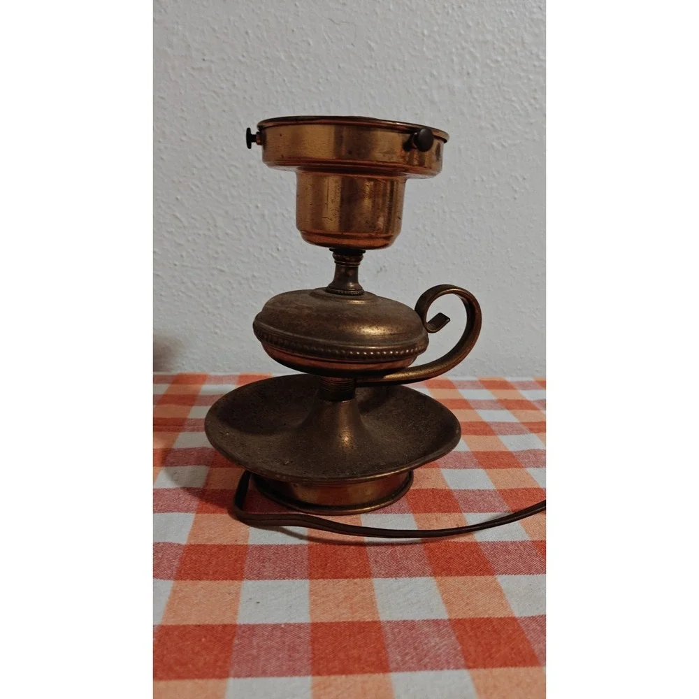 Antique Brass Whale oil Lamp Converted To electric Works!